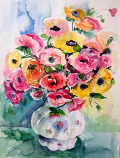 Roses, peinture à l'aquarelle originale, 2017