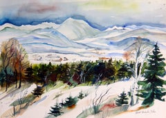 Winter Valley, Original Watercolor Painting, 2017