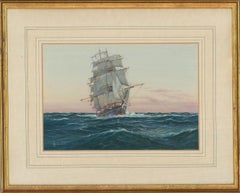 1966-1929 A.D. Bell (1884-1966) - 1929 Gouache, Clipper at Sea