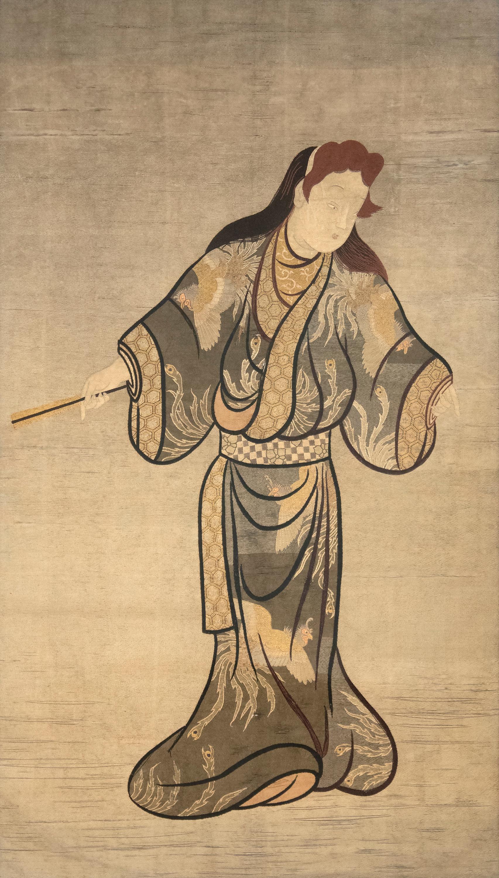 Figure of a Beauty, Japan, Edo Period - Mixed Media Art by Unknown