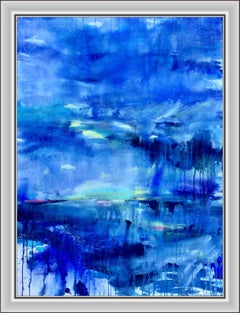 Permission bleue, peinture sur papier