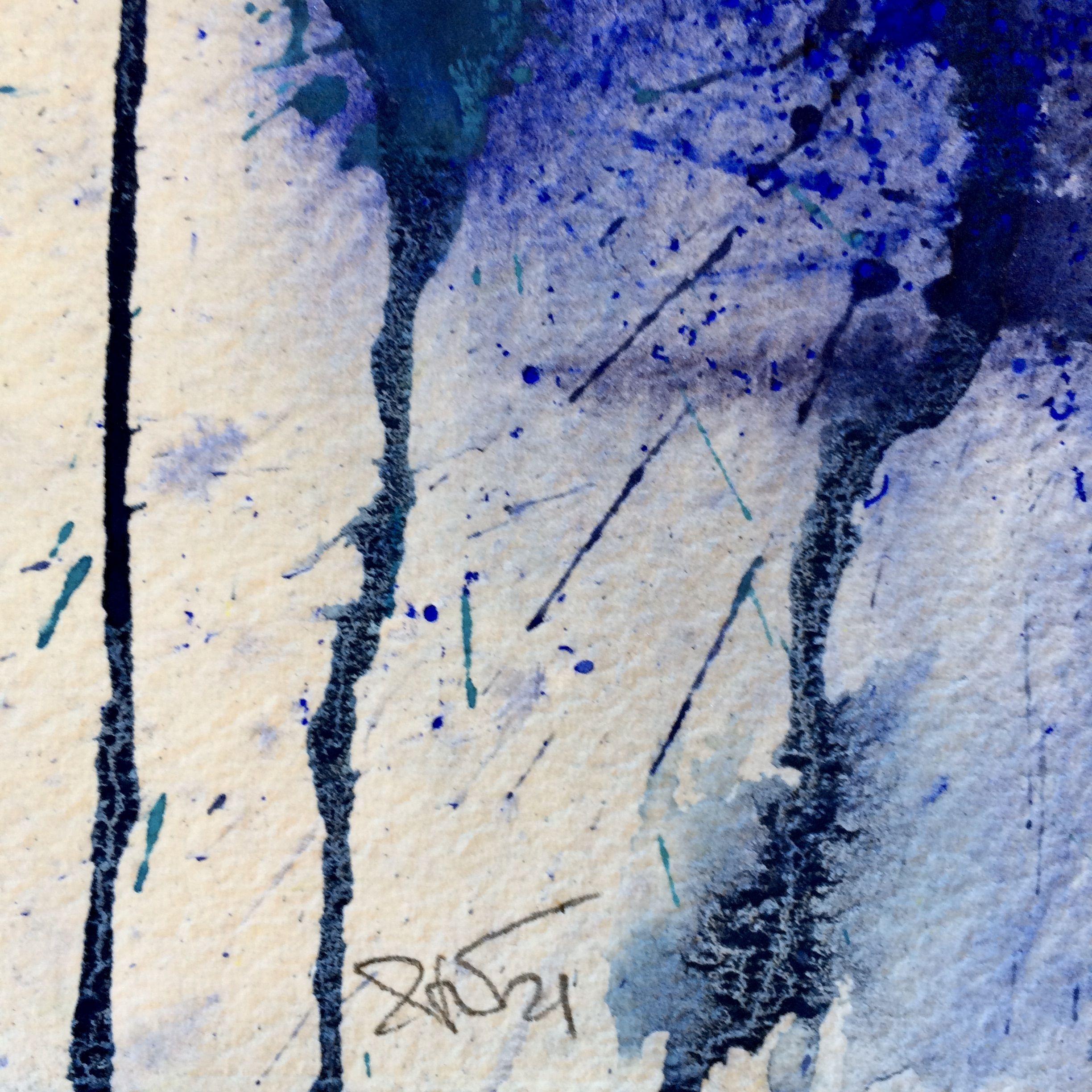 Blue Permission, Painting, Watercolor on Paper For Sale 1