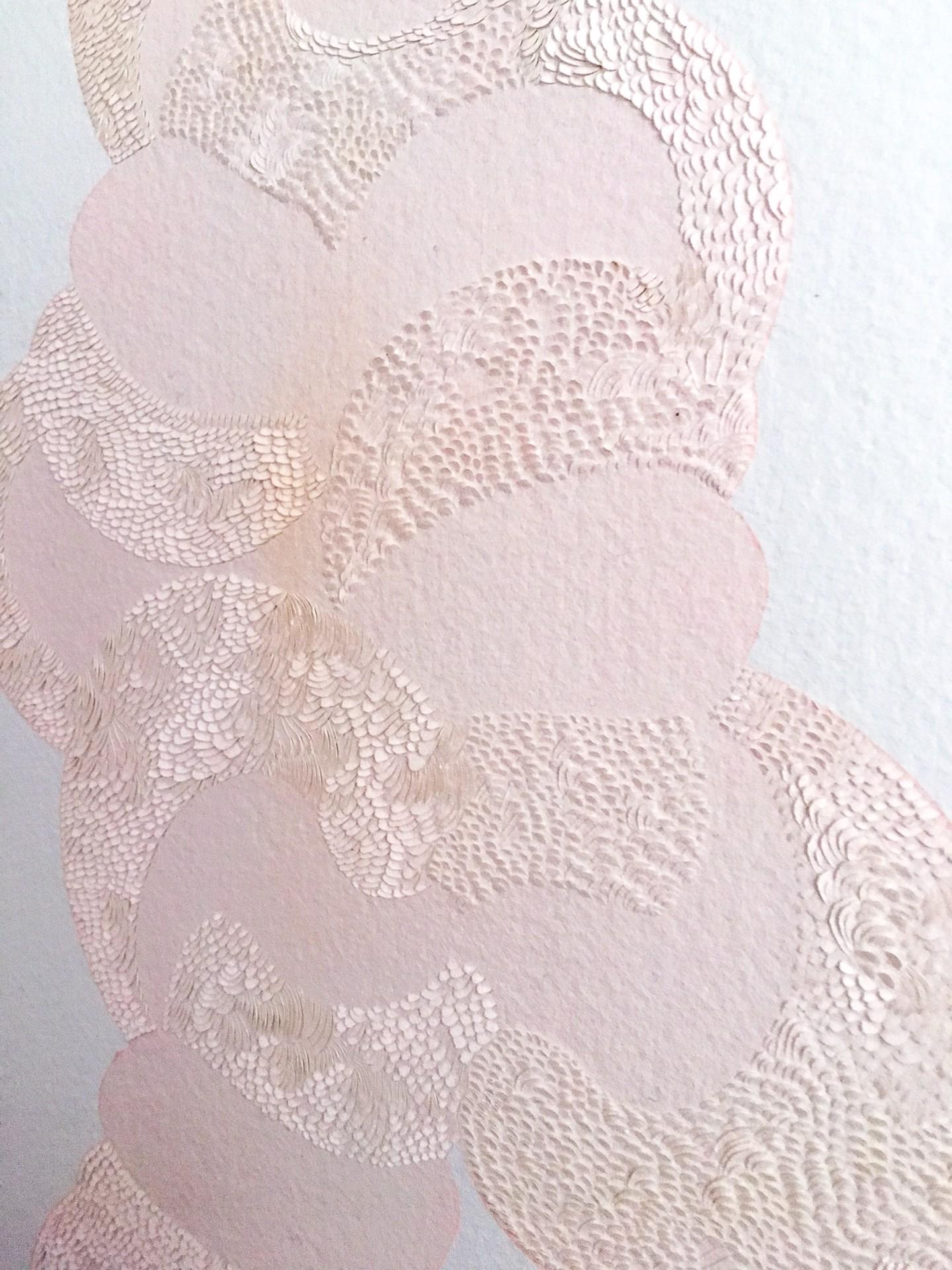 Knife Drawing III - Manipulated Textured Paper with Stunning Detail (Pink) - Art by Lucha Rodriguez