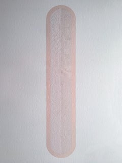 Knife Drawing XXIII- Textured Abstract Painting with Stunning Detail (Pink)
