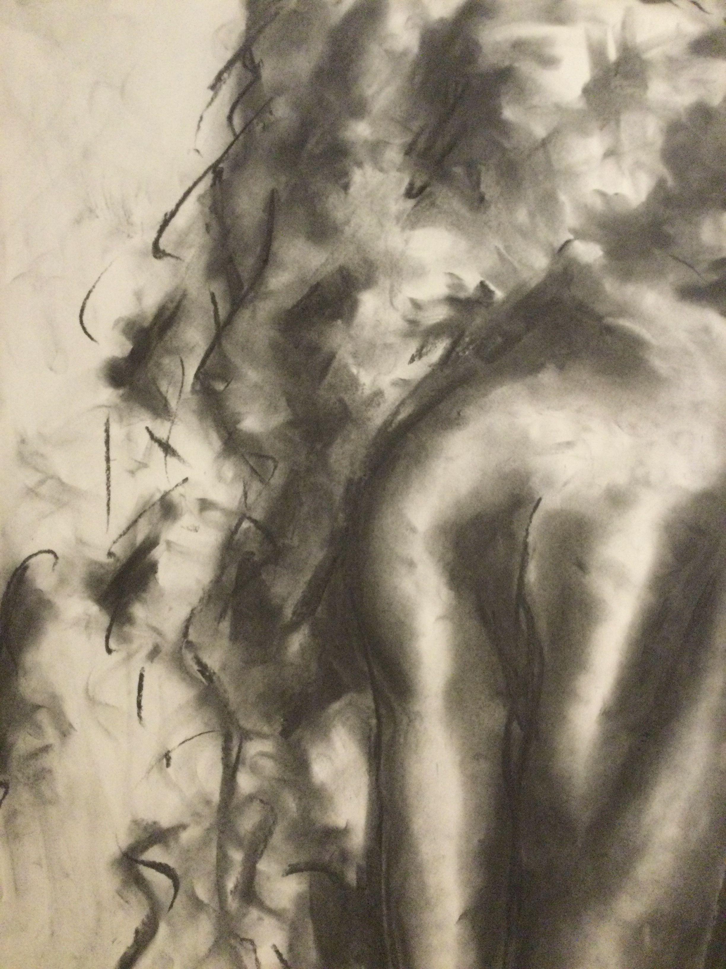 By My Side, Drawing, Charcoal on Paper - Impressionist Art by James Shipton