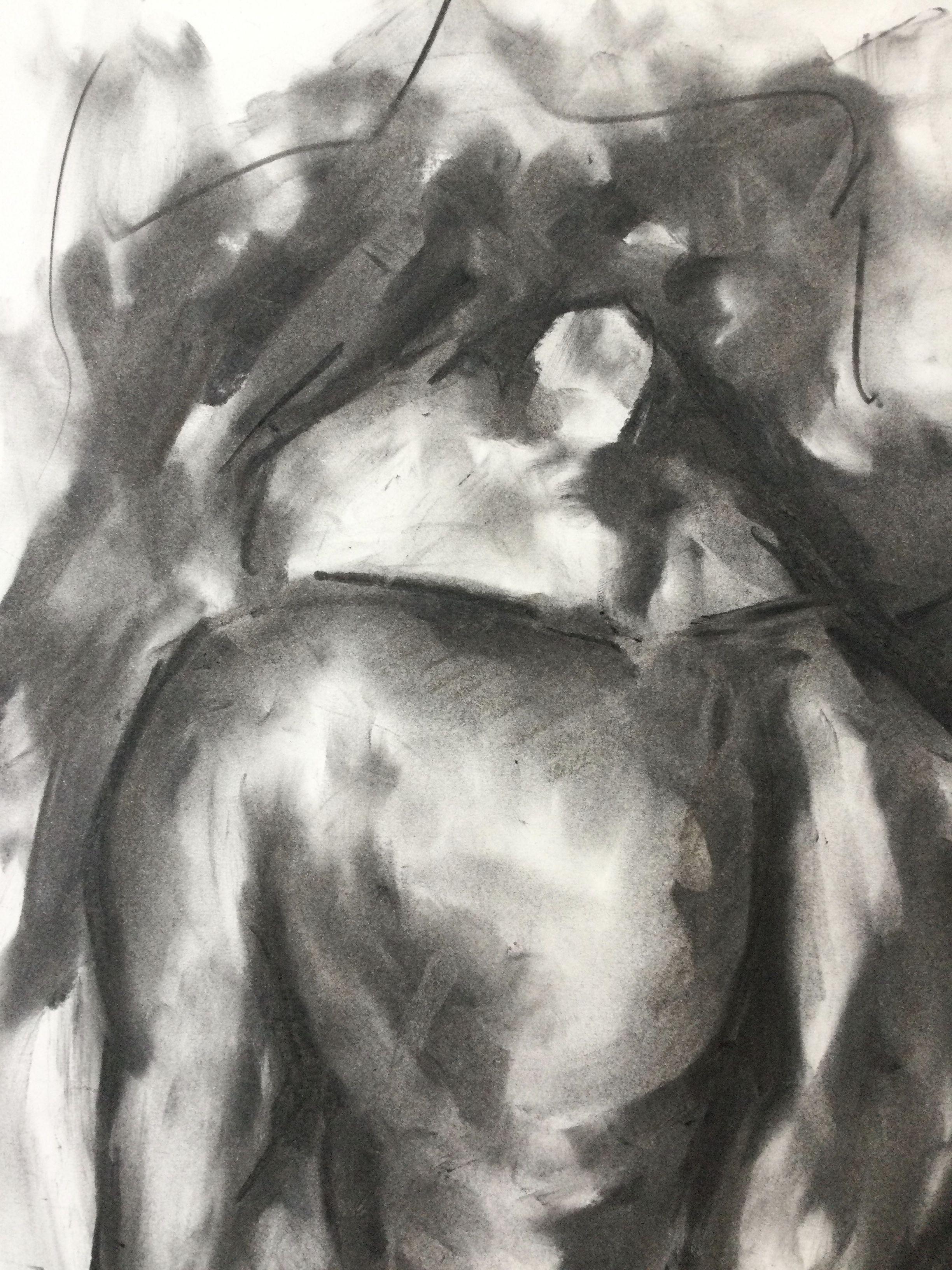 Somewhere, Drawing, Charcoal on Paper - Impressionist Art by James Shipton