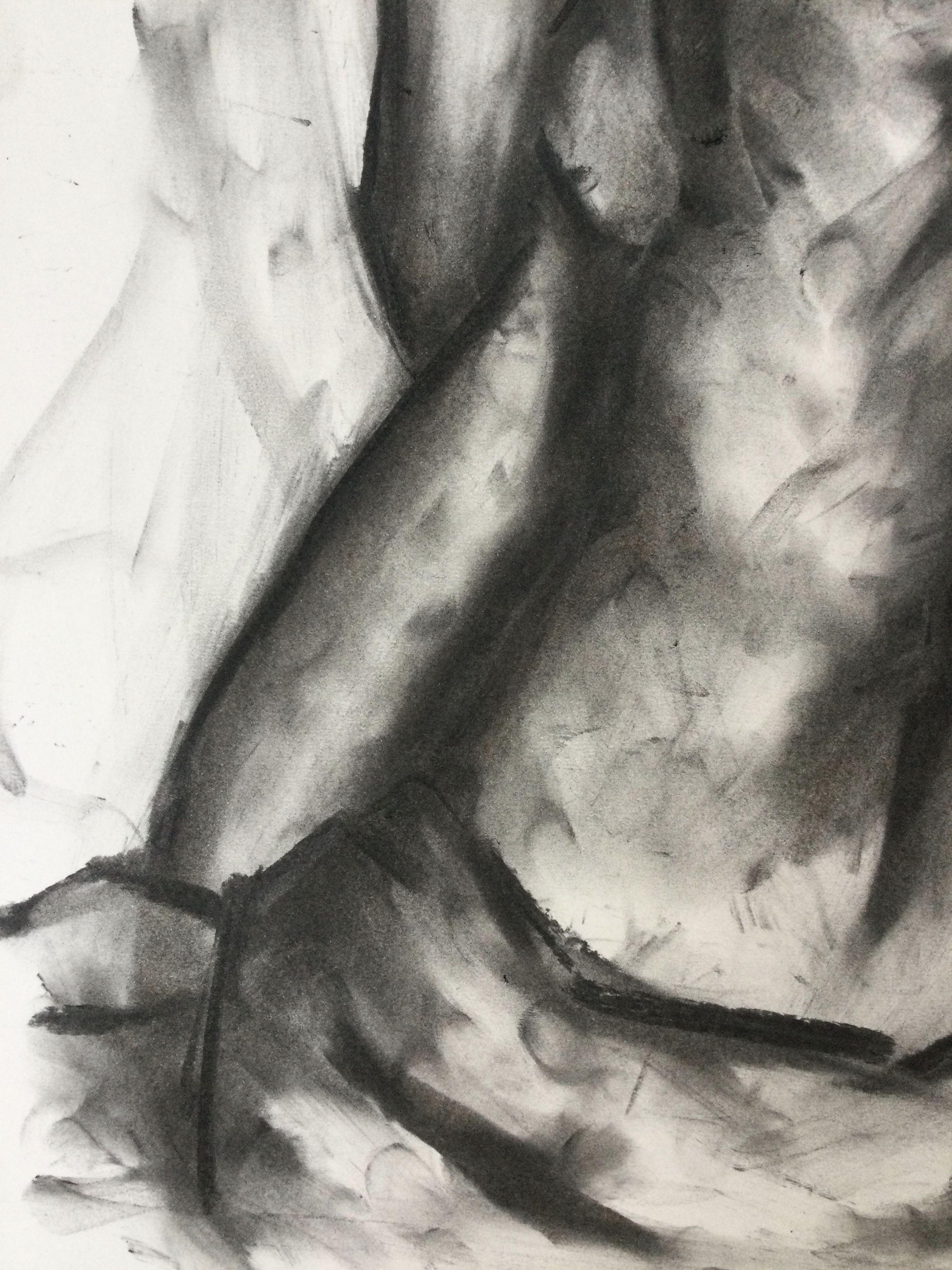 Somewhere, Drawing, Charcoal on Paper 2