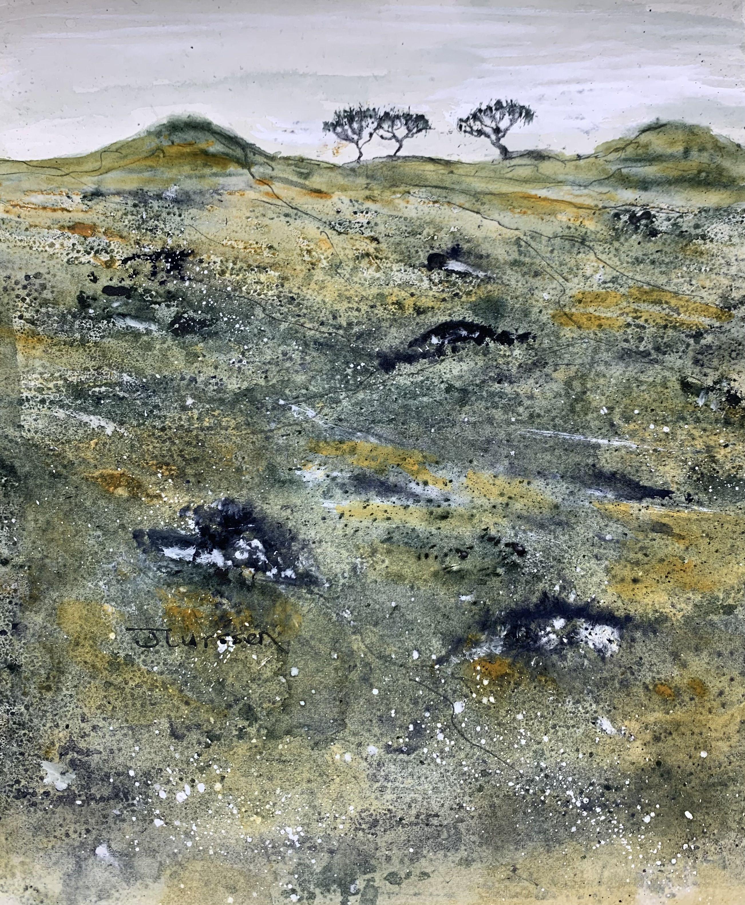 Rugged Landscape, Painting, Watercolor on Watercolor Paper - Art by Jean Lurssen