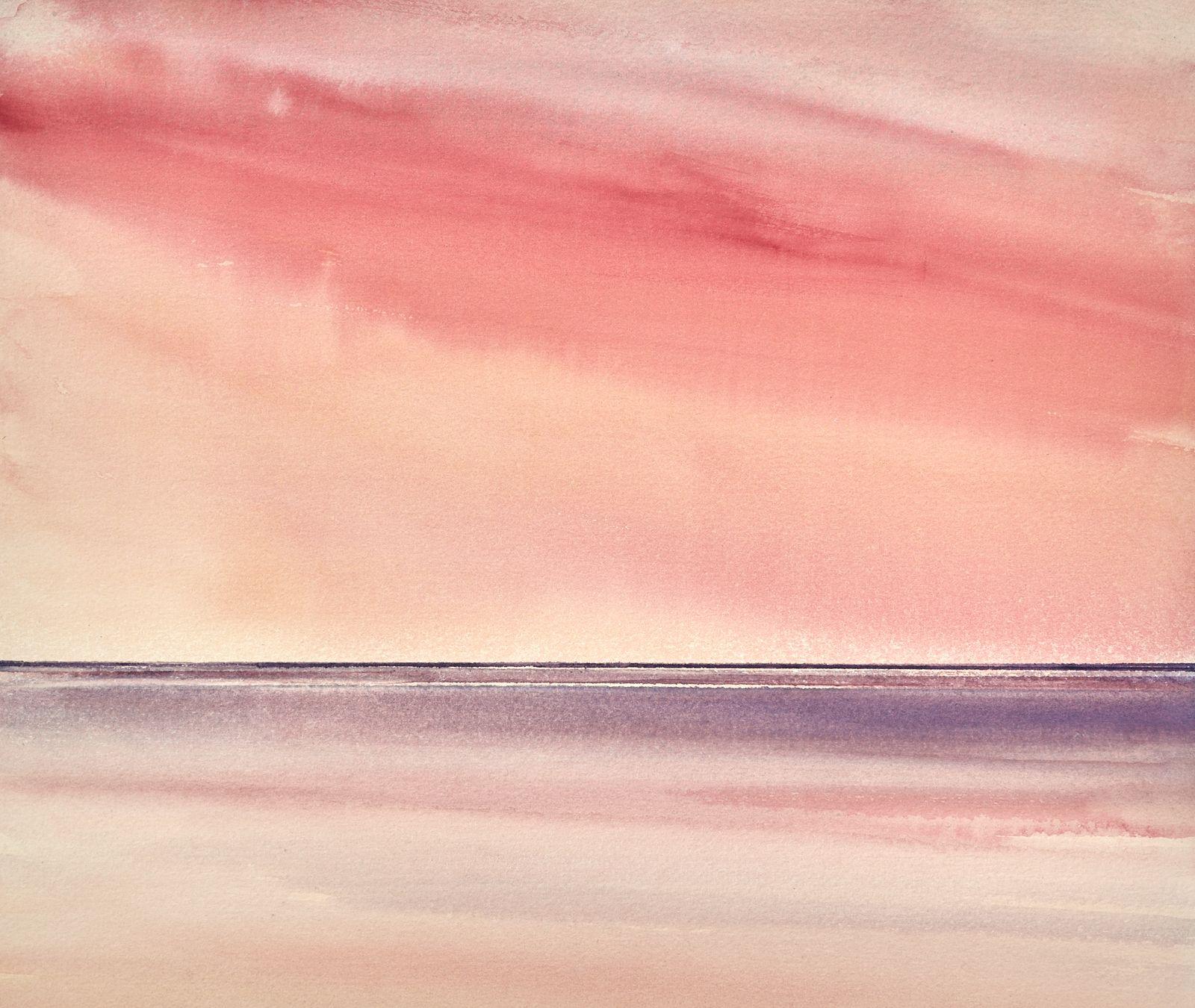 Twilight, Lytham St Annes Beach, Painting, Watercolor on Watercolor Paper - Art by Timothy Gent