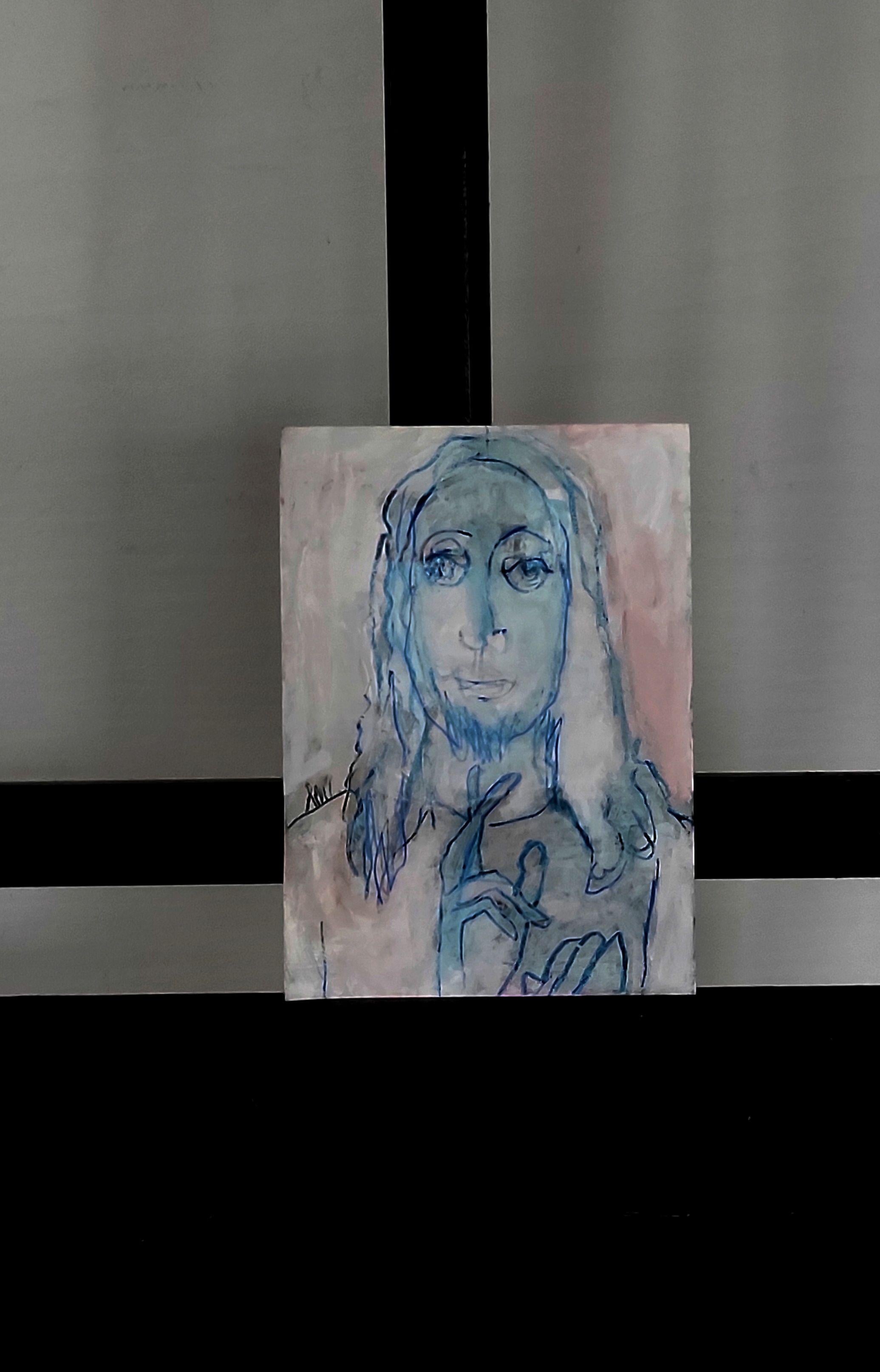 Mis obras de arte son mis emociones. Dibujo figurativo en técnica mixta (acrílicos y acuarela) sobre cartulina. Barnizada.  :: Dibujo :: Expresionismo :: Esta pieza viene con un certificado oficial de autenticidad firmado por el artista :: Lista