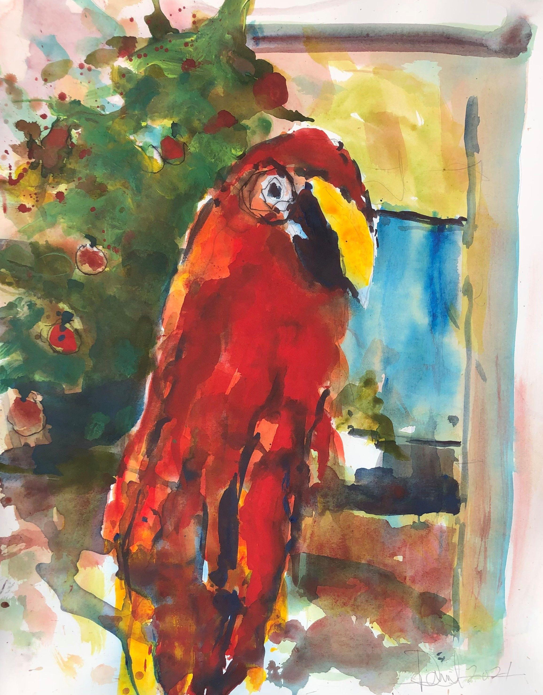 The Magic Macaw, Painting, Watercolor on Watercolor Paper - Art by Daniel Clarke