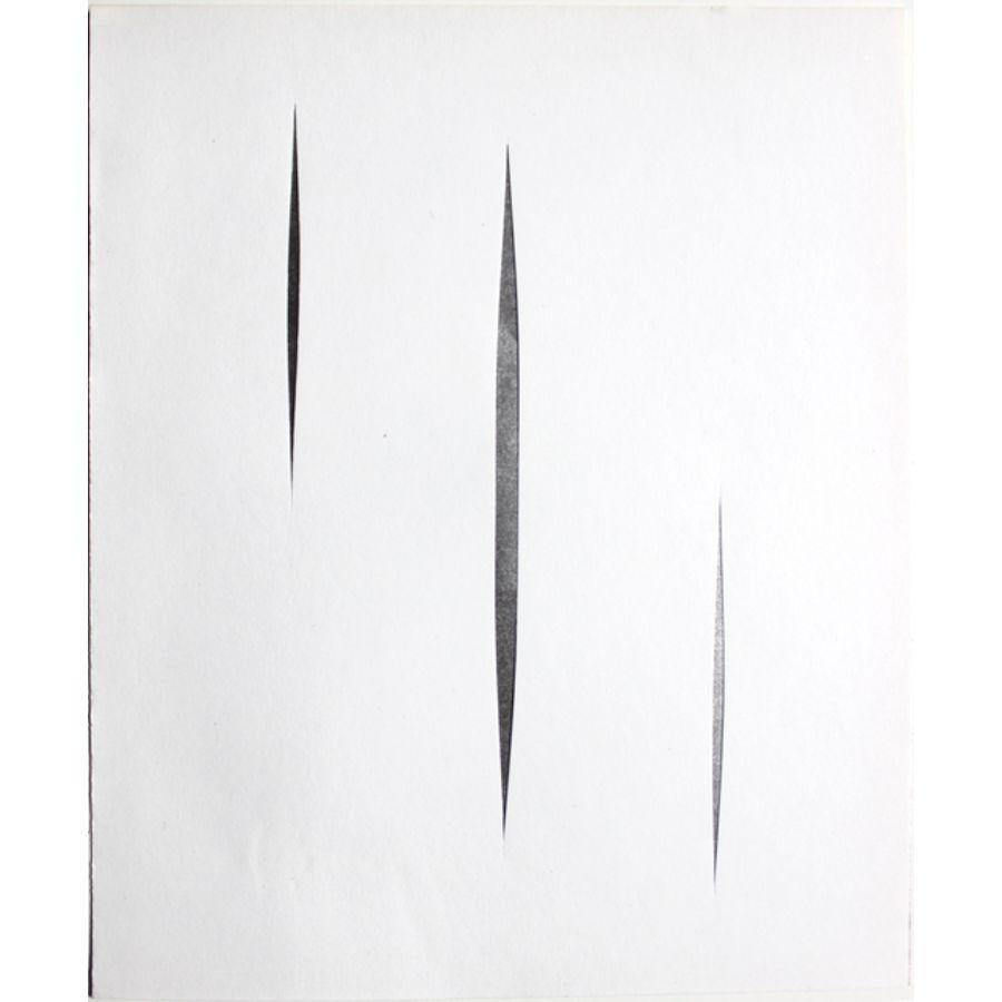 Untitled (Concetto Spaziale, Silver) - Art by Lucio Fontana