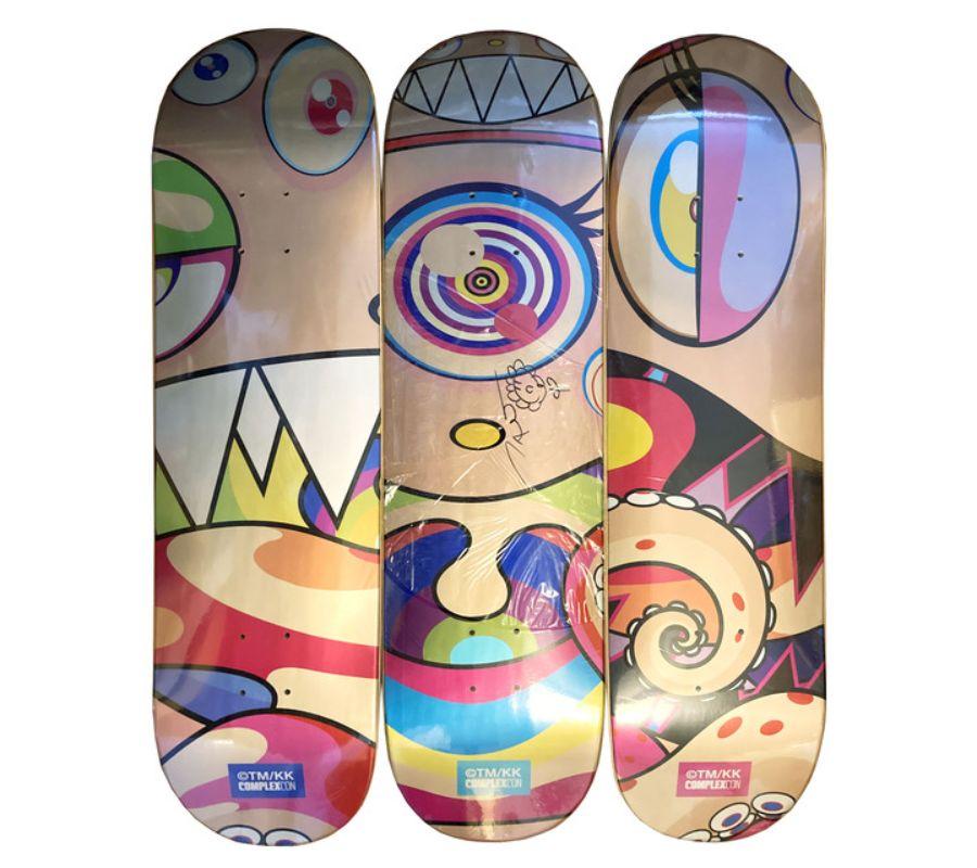 Originalzeichnung mit Skateboard 3er-Set – Art von Takashi Murakami