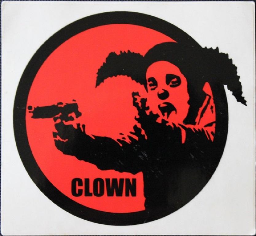 Clown Skateboards Stickerei – Art von Banksy