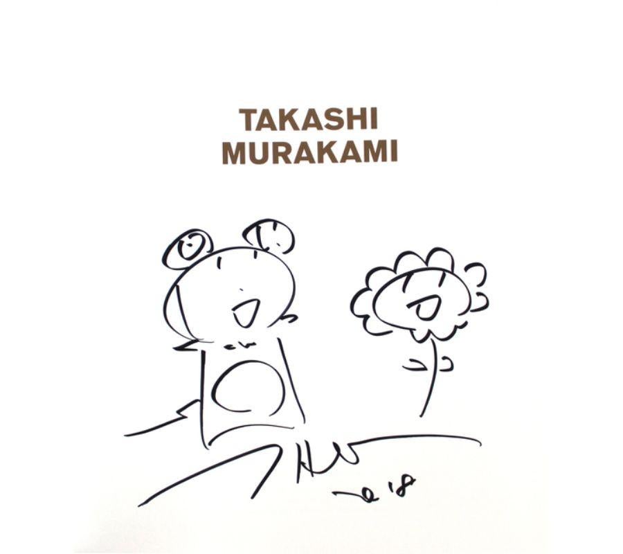Zeichnung von DOB und Blumen – Art von Takashi Murakami