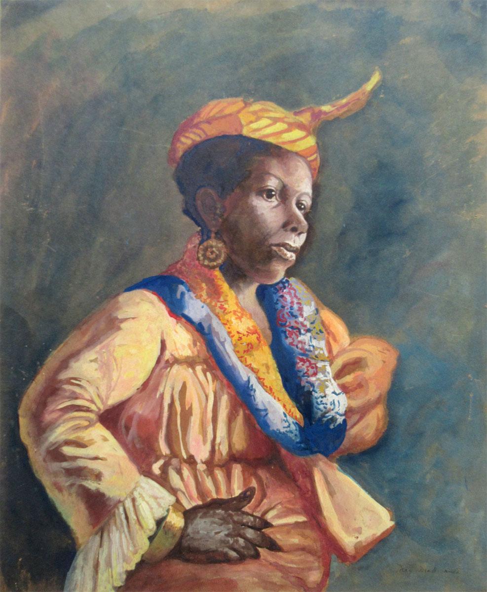 "A Martinique Native in French Guyana, " Black Female Portrait, Female Artist