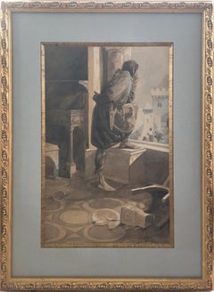"Medieval Thoughts, Prague, " Alphonse Mucha, Czech Art Nouveau Illustration