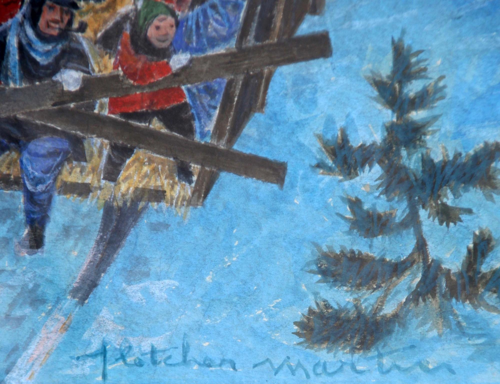 „Sleigh Ride, Winter“, Fletcher Martin, Woodstock, Holiday-Szene Illustration im Angebot 2