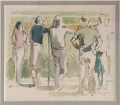 Five at the Rail, View of Racetrack and Crowd, Saratoga Springs, New York