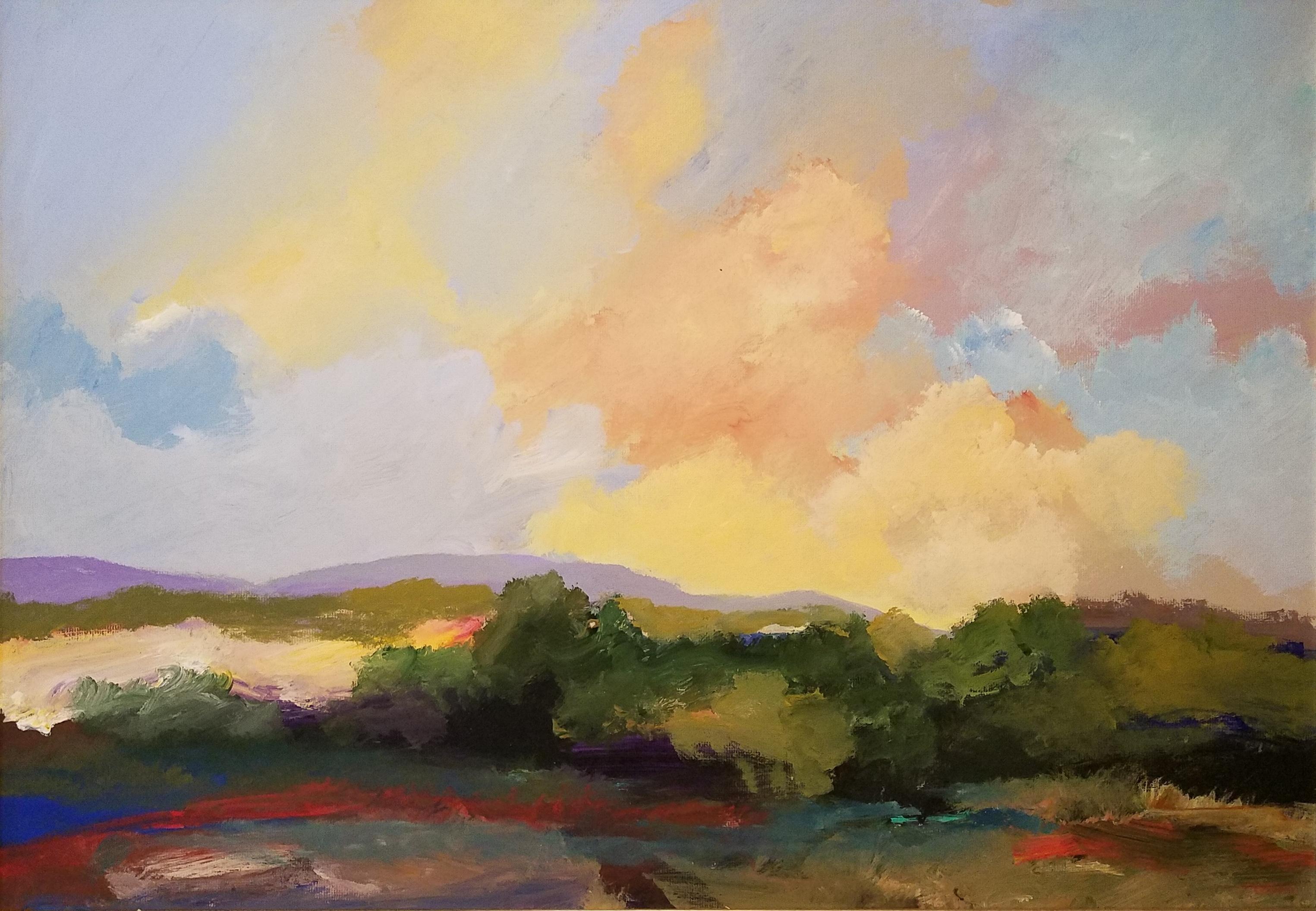 „New England Landscape“, James Grabowski, Ansicht der Connecticut Hills in the Sun, Neuengland