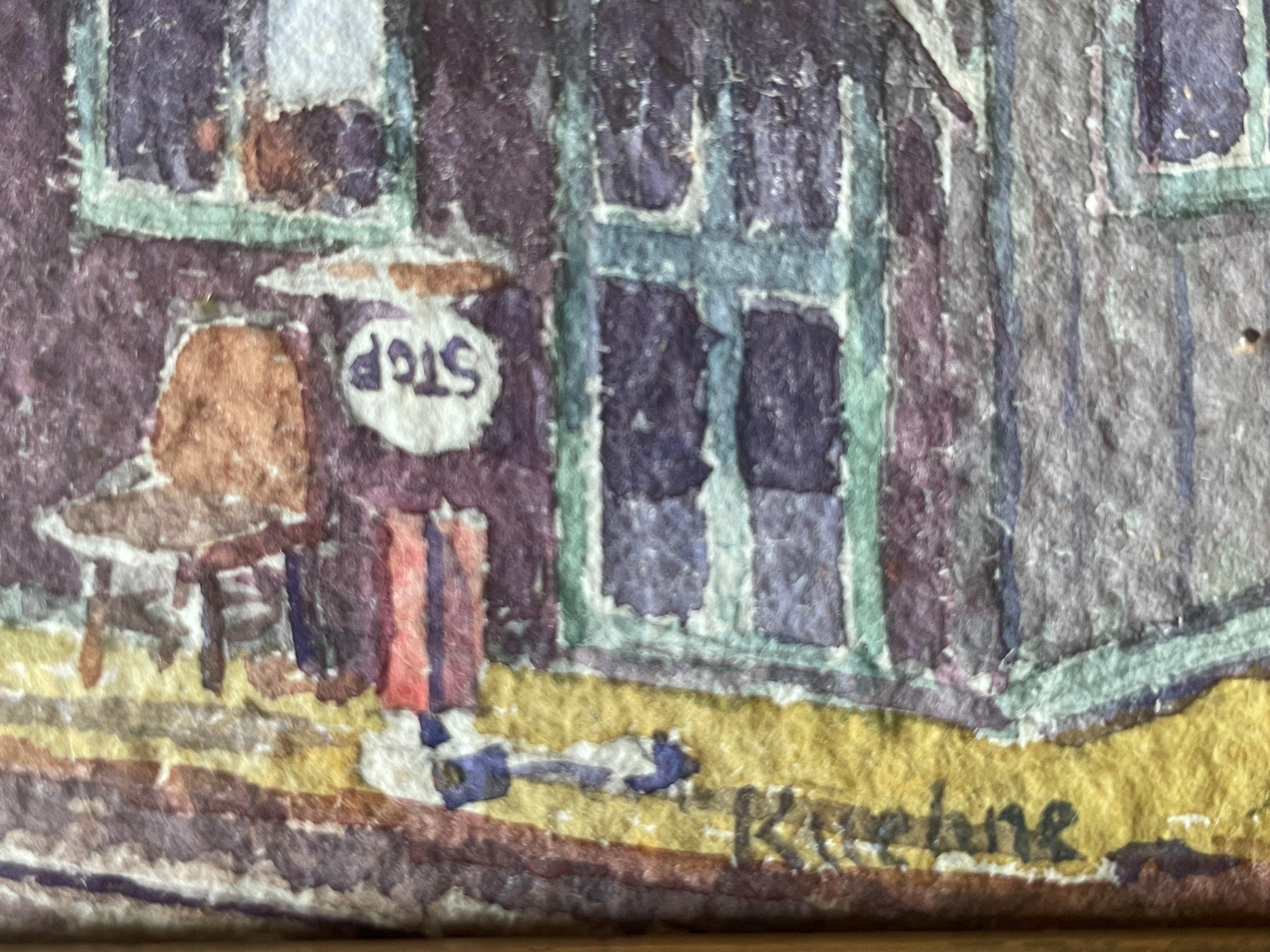« Train Station » Max Kuehne, scène de ville industrielle, impressionnisme américain en vente 2