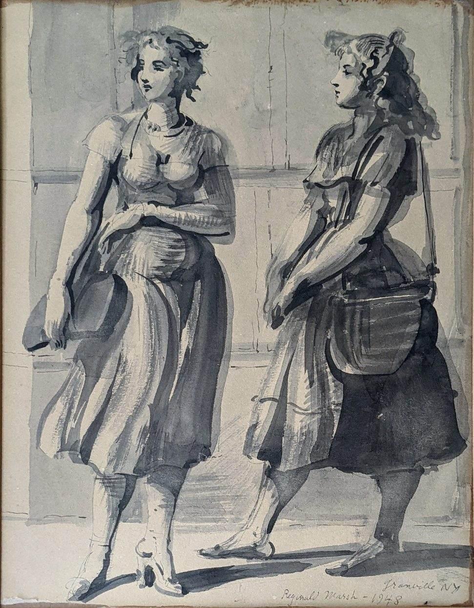 "Two Women Walking, Granville, New York," Reginald Marsh, American Modernism