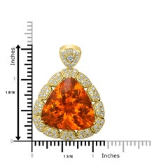22.56ct Fire Opal Pendant with 1.05tct Diamonds Set in 18K Yellow Gold