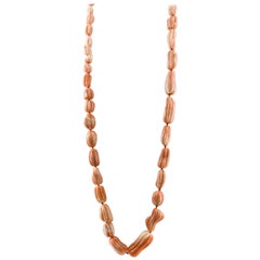 225.8 g Orange/Pink Corals Multi-Strand or Long Necklace