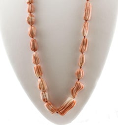 225.8 g Orange/Pink Corals Multi-Strand or Long Necklace