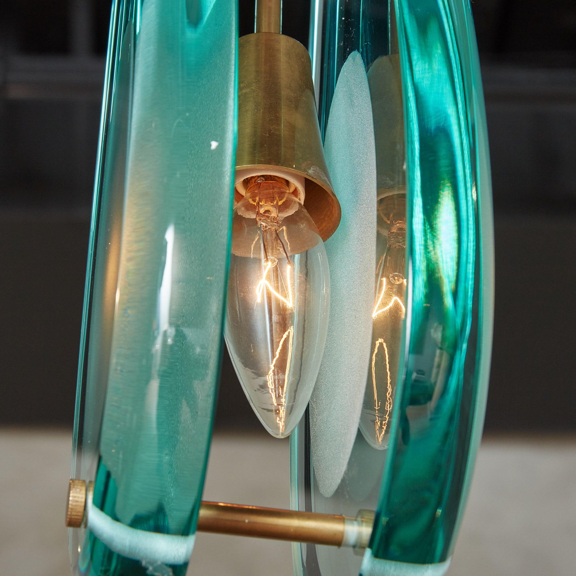 Italian ‘2259' Glass Pendant Light by Max Ingrand for Fontana Arte, Italy 1960s For Sale