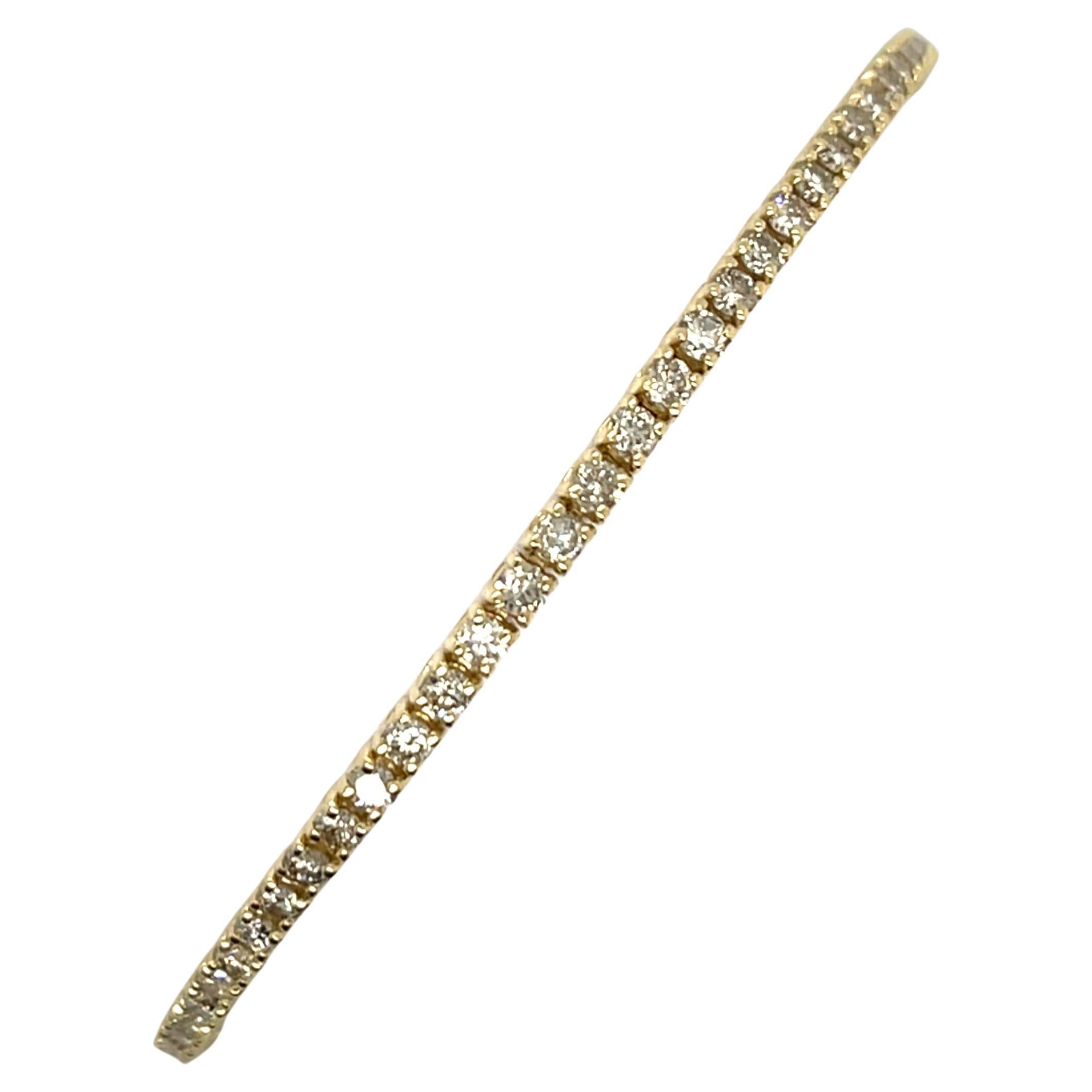 2.25ct Diamond Tennis Bracelet Set in 14ct Yellow Gold