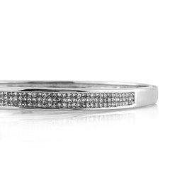 2.25ct Invisible Set Princess Cut Diamond Bangle Bracelet in 14k White Gold