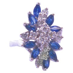 2.25ct Marquise Sapphire Ring in 14k White Gold