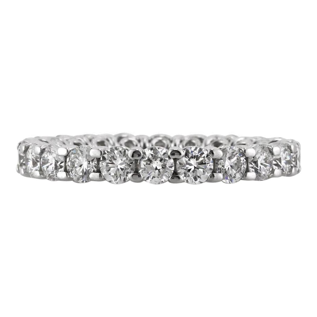 2.25ct Round Brilliant Cut Diamond Eternity Band in 18k White Gold