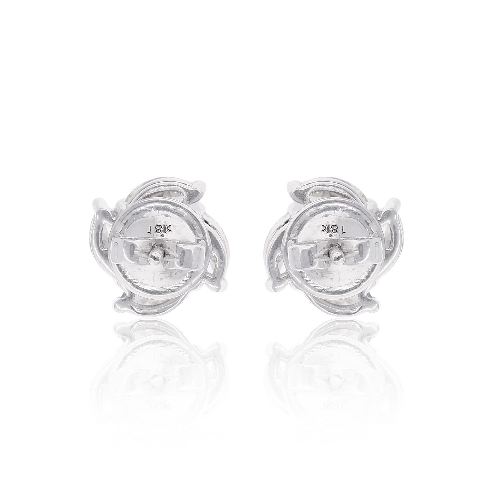 2.25Ct Runde Marquise SI/H Diamant Ohrstecker 18k Weißgold Feiner Schmuck im Zustand „Neu“ im Angebot in Diera, Dubai