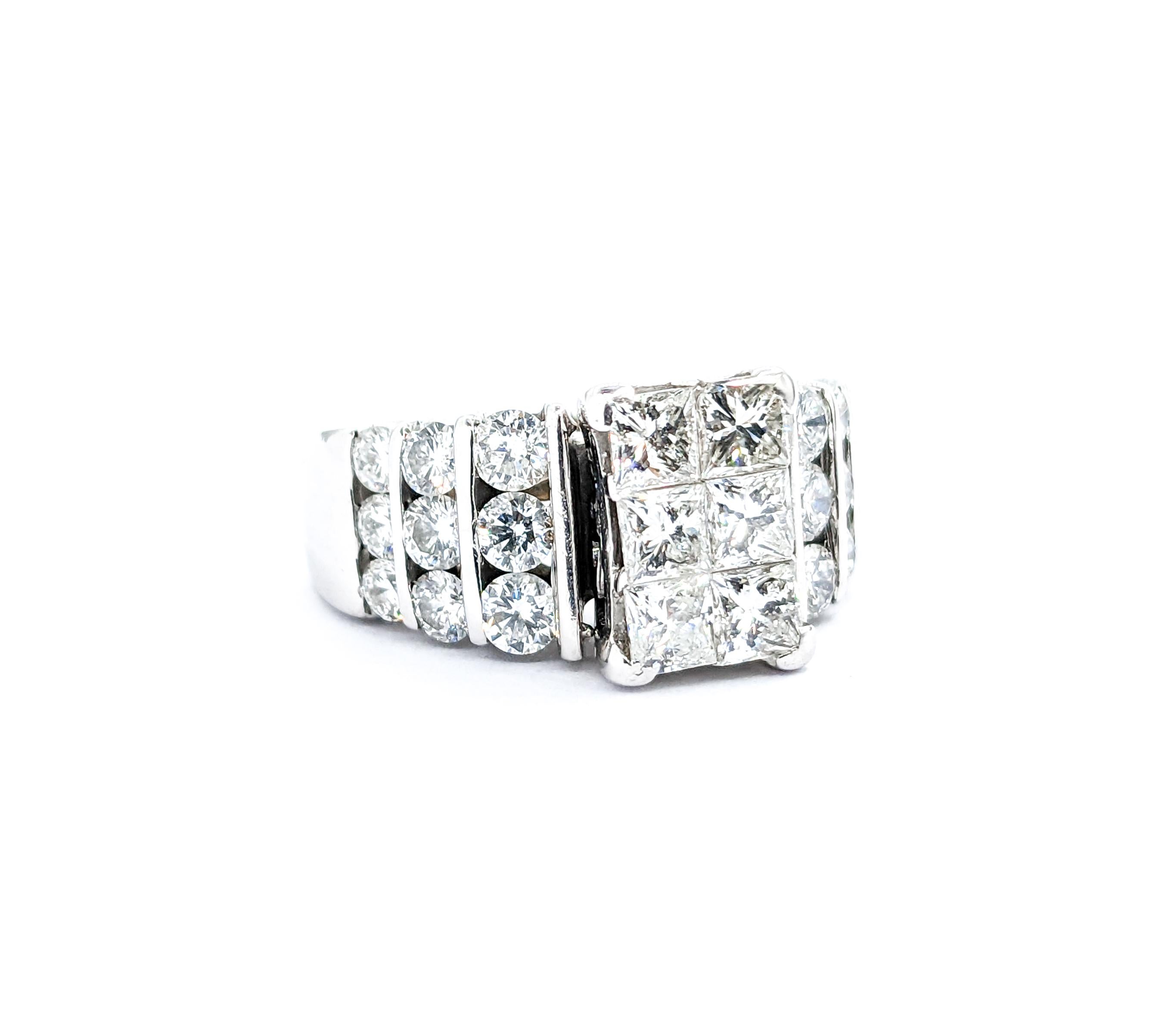 For Sale:  2.25ctw Diamond Bridal Fashion Ring In White Gold 3