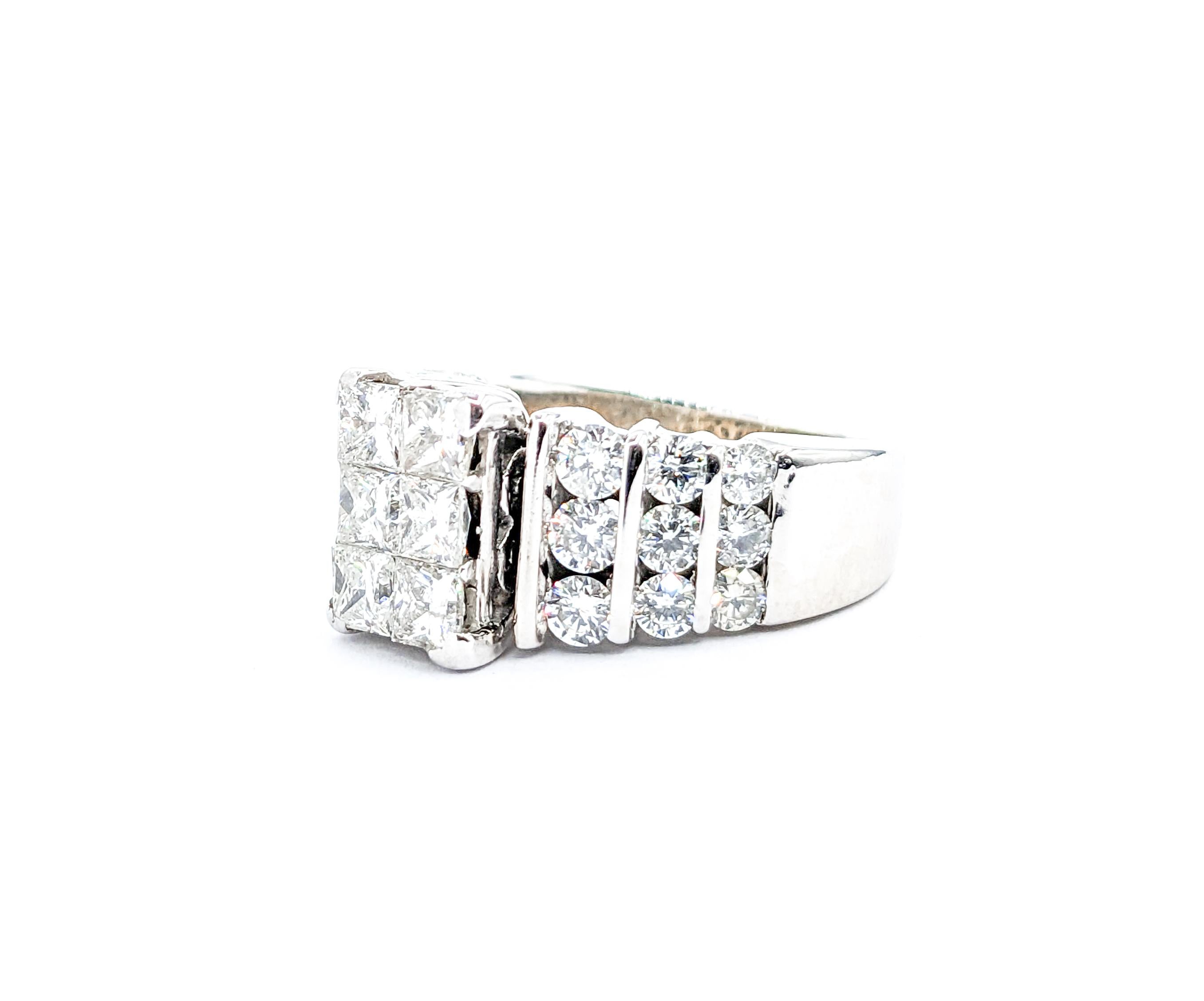 For Sale:  2.25ctw Diamond Bridal Fashion Ring In White Gold 7