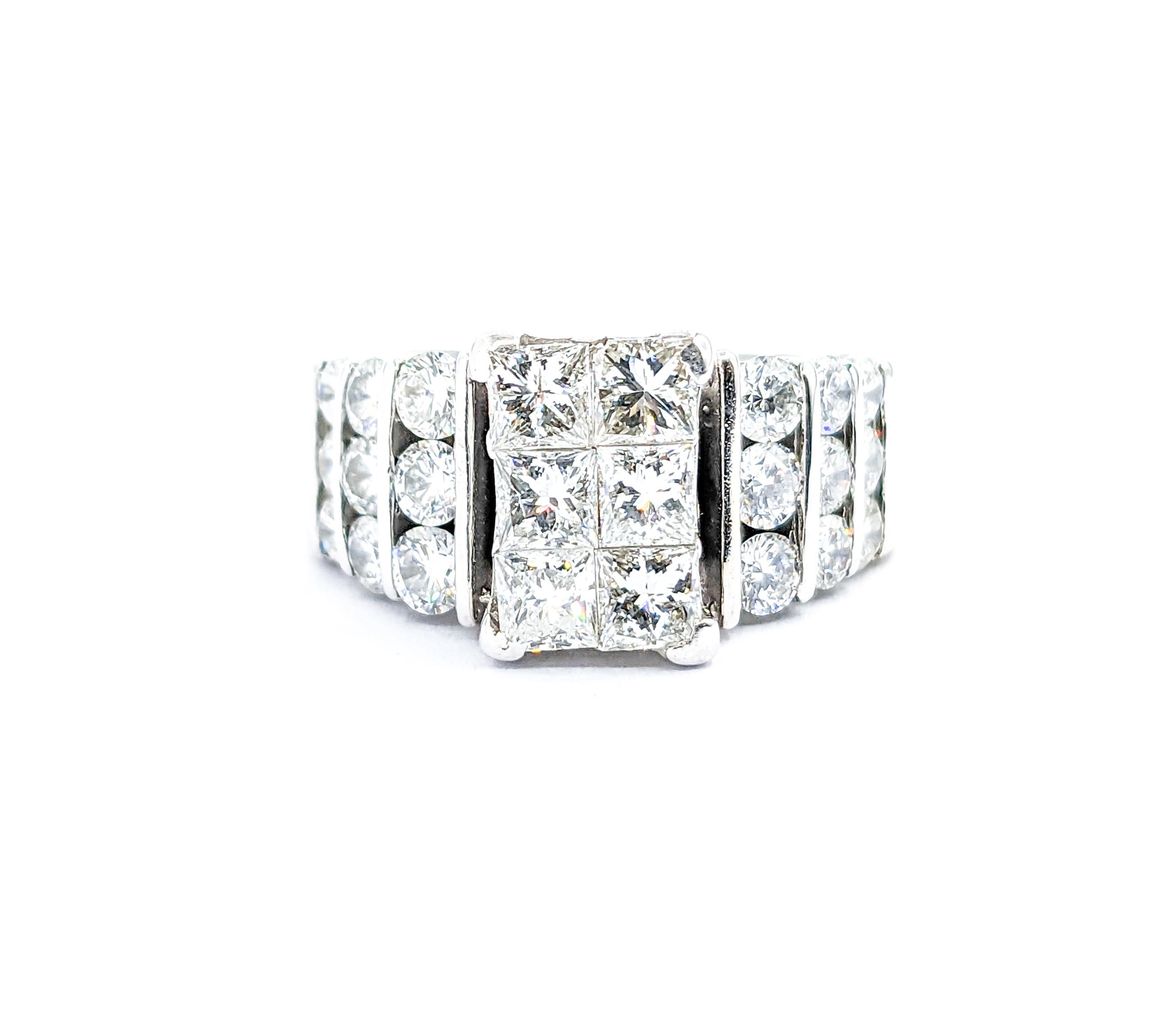 For Sale:  2.25ctw Diamond Bridal Fashion Ring In White Gold 8