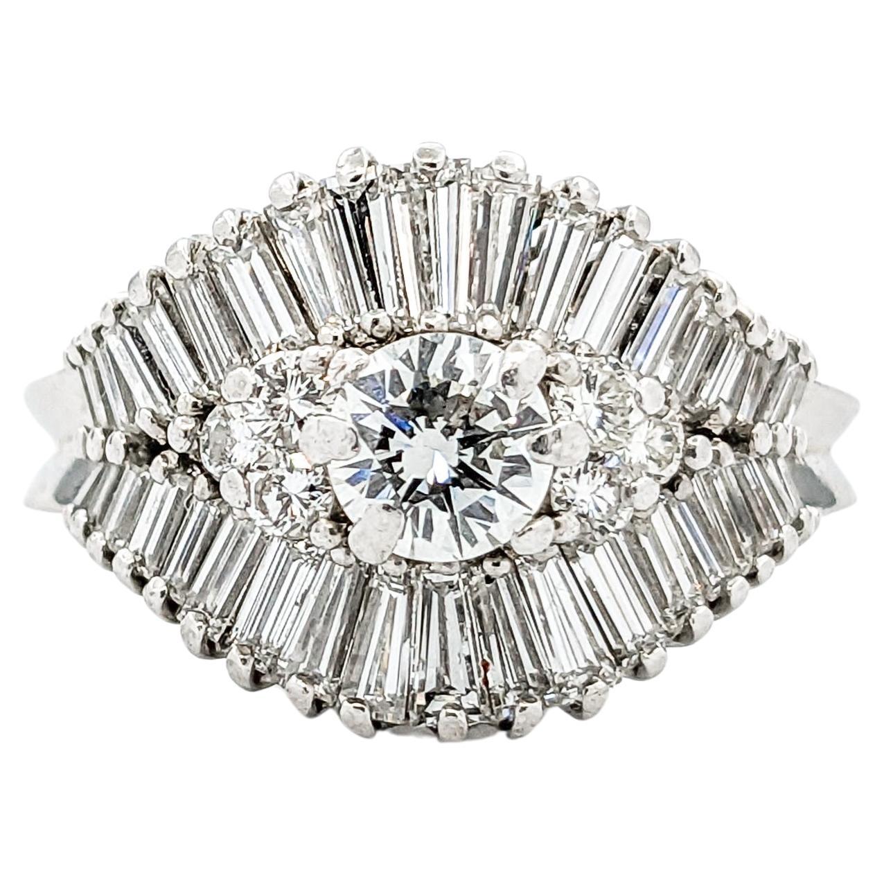 2.25ctw Diamond Fashion Ring in Platinum For Sale
