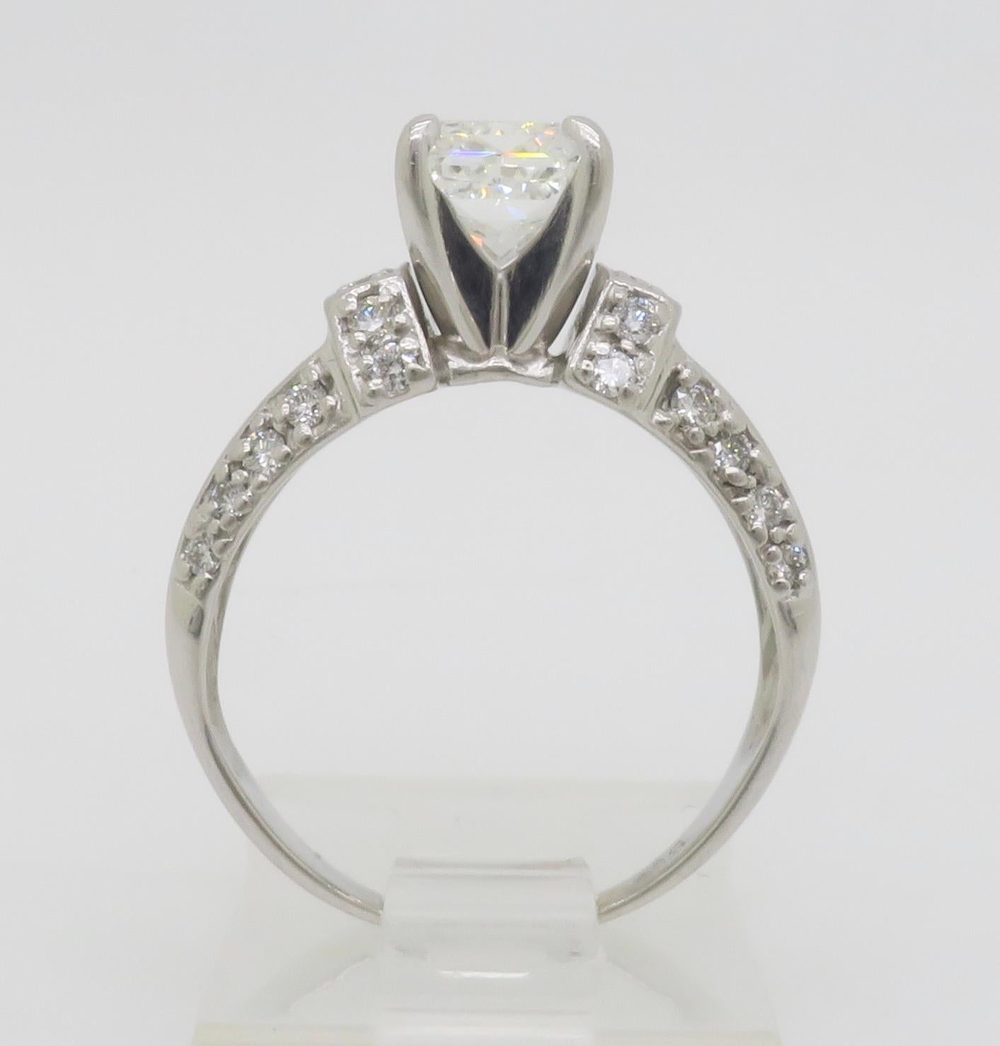 2.25CTW Radiant Cut Diamond Encrusted Engagement Ring 9