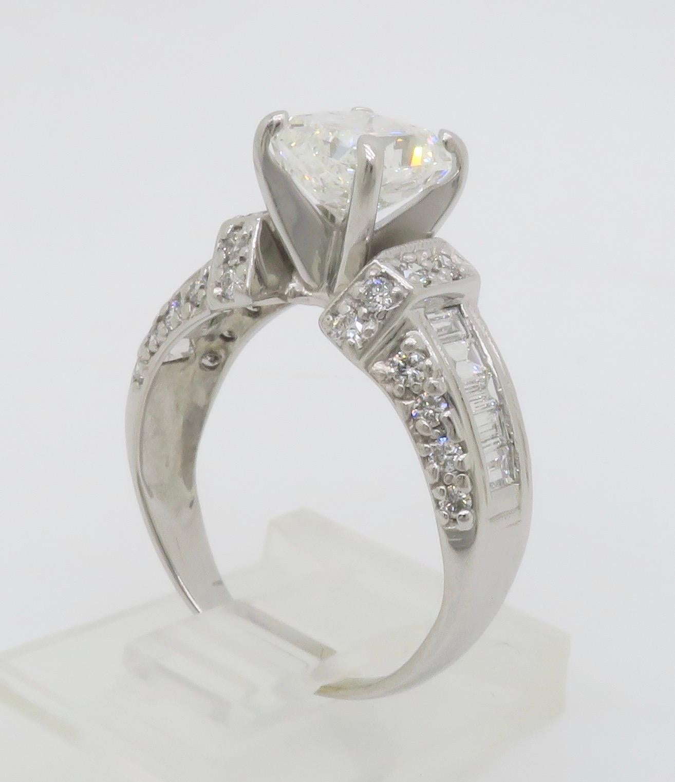 2.25CTW Radiant Cut Diamond Encrusted Engagement Ring 10