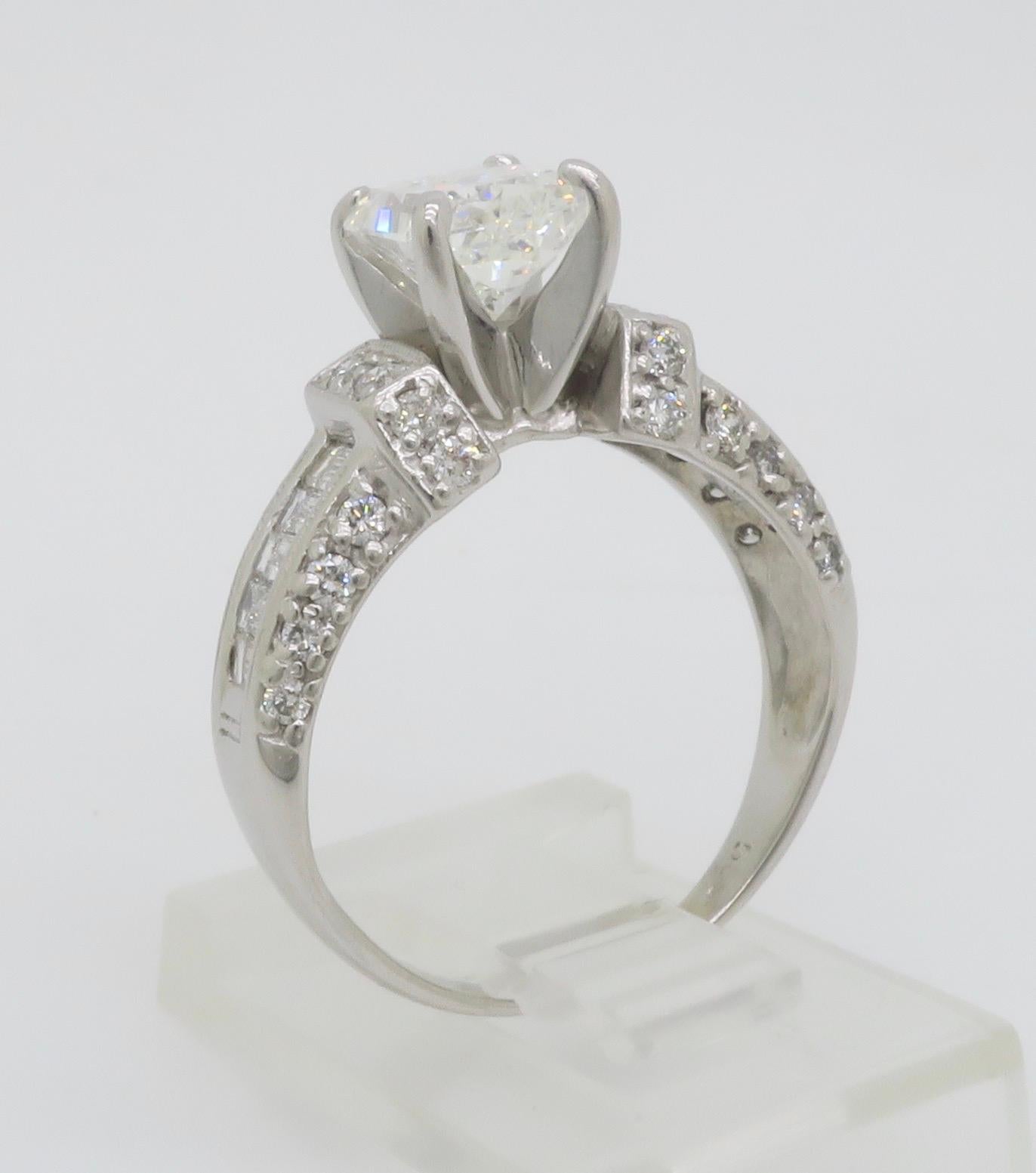 2.25CTW Radiant Cut Diamond Encrusted Engagement Ring 11