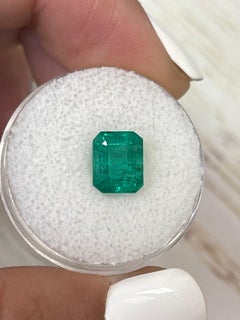 2.26 Carat 8.5x7 Medium Green Zambian Emerald - Emerald Cut May Birthstone Gem