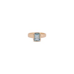 2.26 Carat Aquamarine Close Setting Ring in 18 Karat Yellow Gold