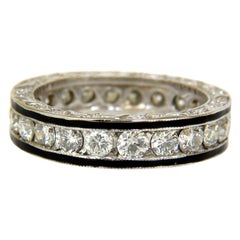 2.26 Carat Diamonds Eternity Band 14 Karat and Black Enamel 14 Karat*
