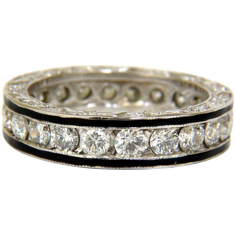 10.63 Carat Three Stackable Diamond Bands Platinum and 14 Karat at ...