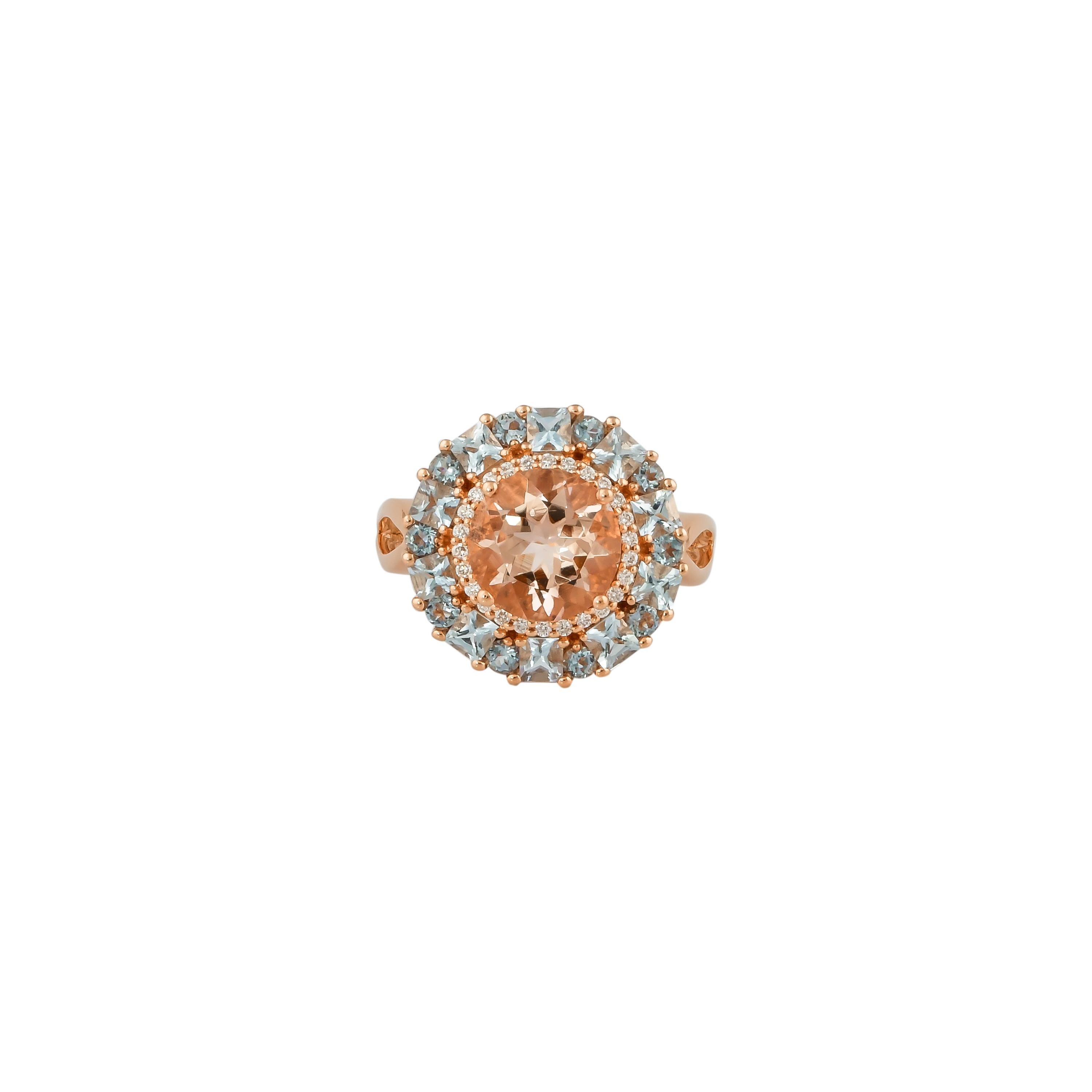 aquamarine and morganite ring