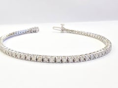 2.26 Carat Natural Diamond Tennis Bracelet 14 Karat White Gold