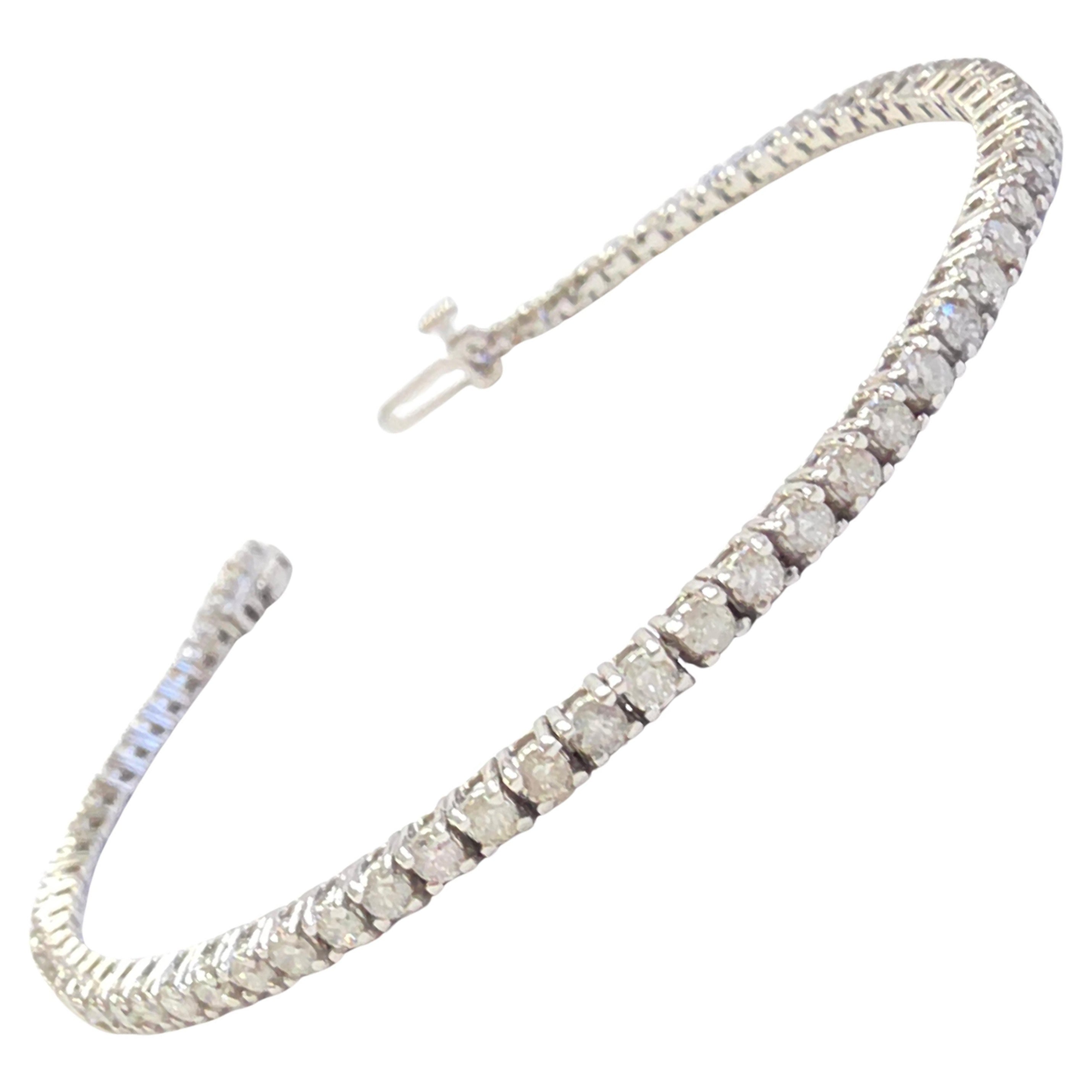 PRECIO AL POR MAYOR, pulsera tipo «tennis» con diamantes naturales de 2,26 quilates, en oro blanco de 14 quilates