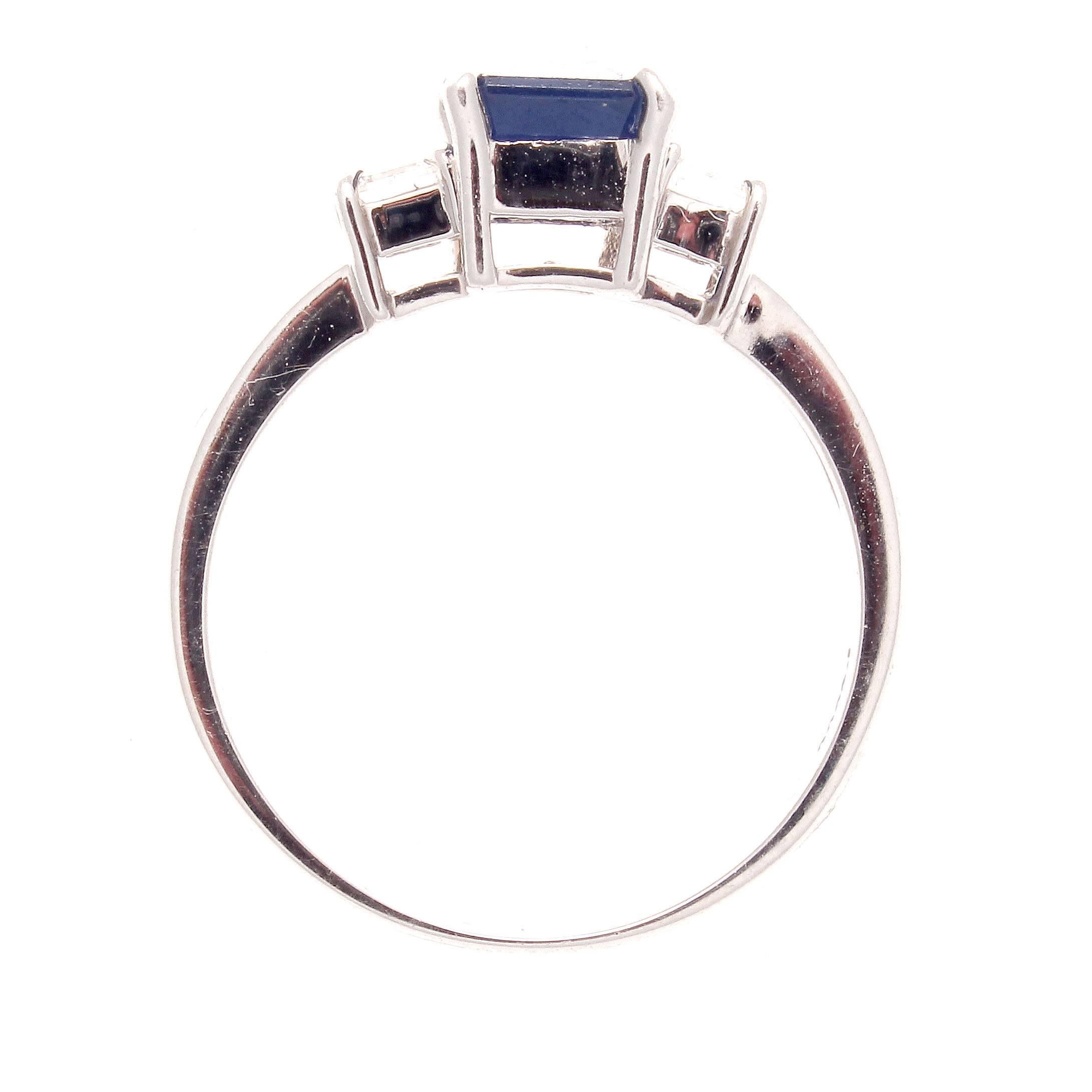 Modern 2.26 Carat Natural Sapphire Diamond Platinum Engagement Ring